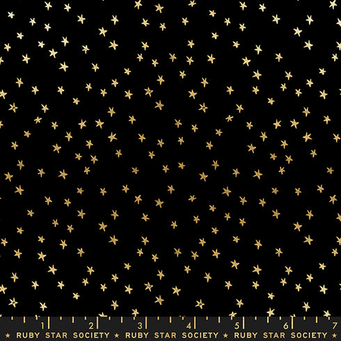 Starry Mini Black Gold - Ruby Star Society Sold by the Half Yard